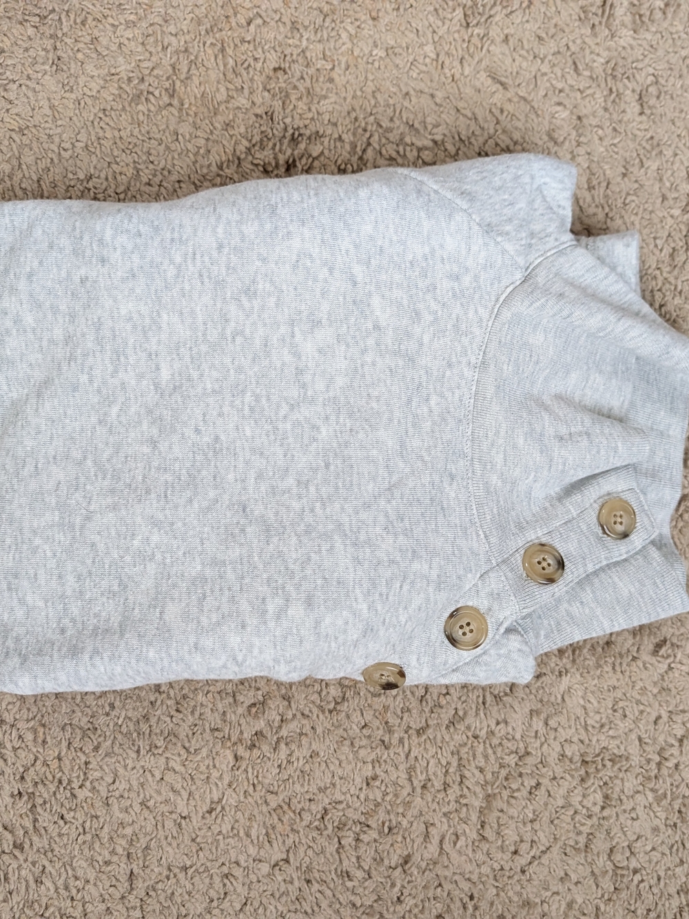 J. Crew Heather Gray XXS Button-Shoulder Crewneck Sweater - Picture 6 of 6